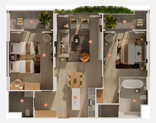 Апартаменты Layan Green Park 118 м2